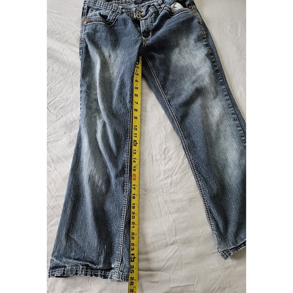 Angels Jeans Girls Size 14 Bootcut Denim Jeans Embroidered Pockets Vintage - Picture 9 of 10